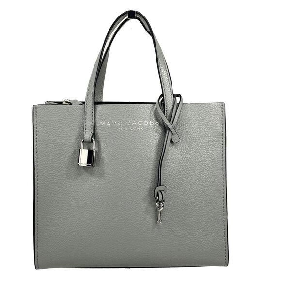 NEW Marc Jacobs Mini Grind Pebbled Leather Crossbody Bag Purse Rock Gray NWT